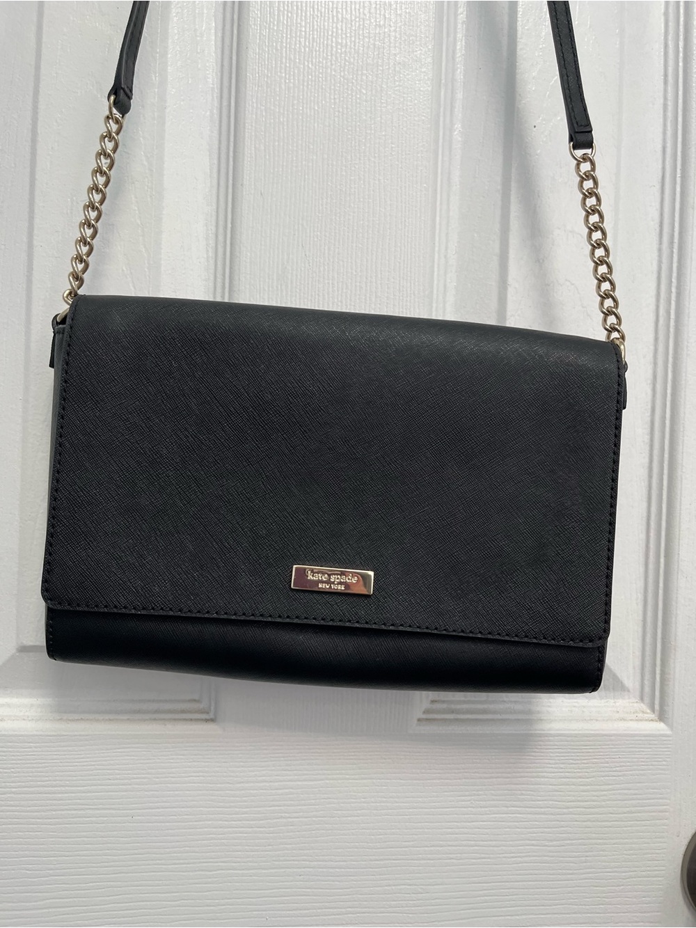 Kate Spade Tilden Place Alek crossbody bag black saffiano leather